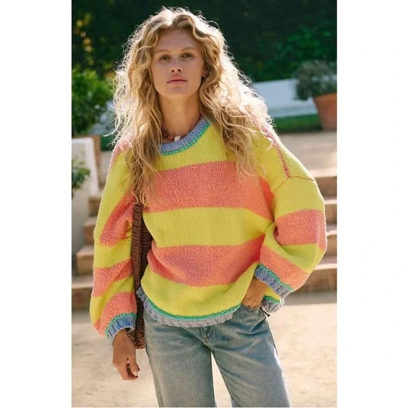 Free People Beach Ball Chic Pullover Oversized Knit Sweater - Picture 1 of 10